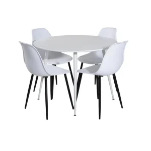 Venture Home Plaza Matgrupp 100 cm Rund med 4 Polar stolar Svart - Möbler Lågt pris