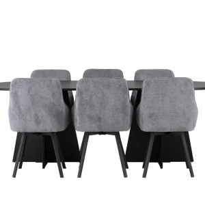 Venture Home Bootcut Matgrupp 230 cm Oval med 6 Rosie stolar Svart - Möbler Begränsat antal