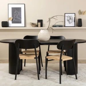 Venture Home Bianca Matgrupp 200 cm Oval med 4 Polly stolar Svart - Möbler Begränsat erbjudande