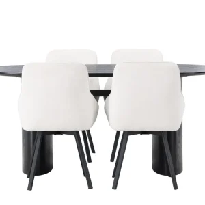 Venture Home Isolde Matgrupp 180 cm Oval med 4 Rosie stolar Beige - Möbler Sista chansen
