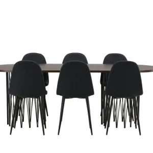 Begränsad tid Venture Home Stone Matgrupp 220 cm Oval med 6 Polar stolar Svart - Möbler