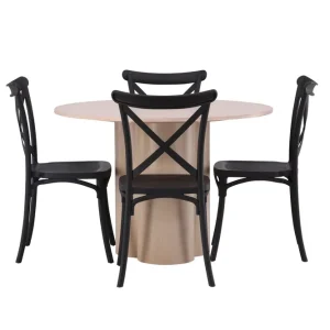 Fynd Venture Home Olivia Matgrupp 110 cm Rund med 4 Crosett stolar Whitewash - Möbler