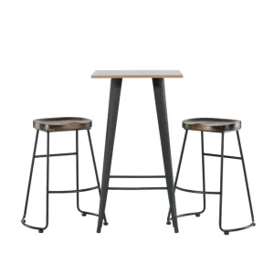 Trygg betalning Venture Home Tempe Matgrupp 60 cm Rektangulär med 2 Ozark stolar Svart - Möbler