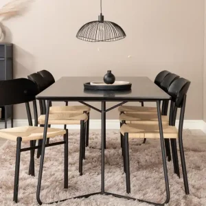 Venture Home Pippi Matgrupp 190 cm Rektangulär med 6 Polly stolar Svart - Möbler Endast idag