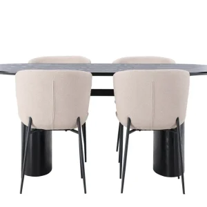 Venture Home Isolde Matgrupp 180 cm Oval med 4 Modesto stolar Beige - Möbler Lägg i varukorgen