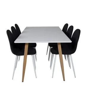Lågt pris Venture Home Polar Matgrupp 180 cm Rektangulär med 6 Polar stolar Svart - Möbler