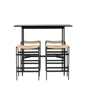 Venture Home Rax Matgrupp 120 cm Rektangulär med 4 Polly stolar Svart - Möbler Expressleverans