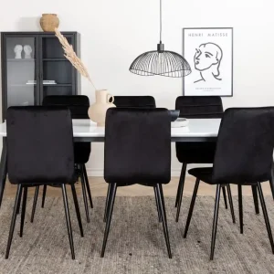 Kampanj Venture Home Jimmy Matgrupp 195 cm Rektangulär med 6 Windu Lyx stolar Svart - Möbler