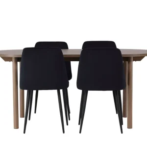 Venture Home Andy Matgrupp 180 cm Oval med 4 Night stolar Svart - Möbler Lågt pris