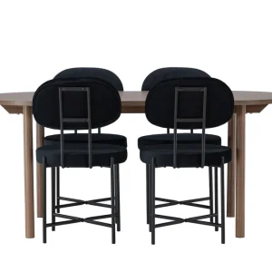 Venture Home Andy Matgrupp 180 cm Oval med 4 Stella stolar Svart - Möbler Beställ nu