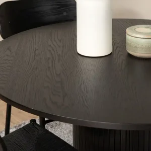 Snabb leverans Venture Home Bianca Matgrupp 110 cm Rund med 4 Polly stolar Svart - Möbler