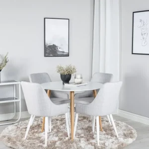 Rea Venture Home Plaza Matgrupp 100 cm Rund med 4 Plaza stolar Grå - Möbler
