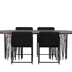 Extra rabatt Venture Home Stone Matgrupp 220 cm Oval med 4 Richmond stolar Svart - Möbler