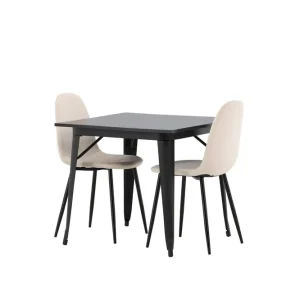 Venture Home Ochovi Matgrupp 80 cm Rektangulär med 2 Bennie stolar Beige - Möbler Snabb frakt