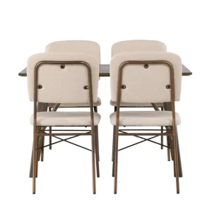 Populär Venture Home Kaseidon Matgrupp 120 cm Rektangulär med 4 Seda stolar Beige - Möbler