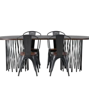 Venture Home Stone Matgrupp 220 cm Oval med 4 Tempe stolar Mocca - Möbler Rabatt