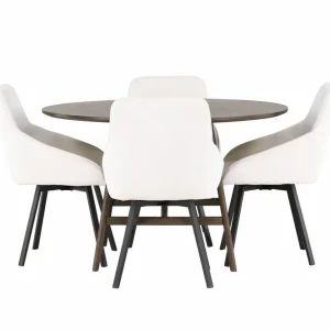 Lägg i varukorgen Venture Home Kaseidon Matgrupp 100 cm Rund med 4 Rosie stolar Beige - Möbler