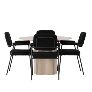 Venture Home Olivia Matgrupp 110 cm Rund med 4 Yesterday stolar Whitewash - Möbler Säker betalning