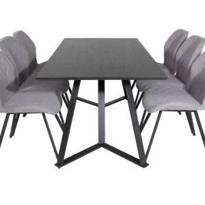 Populär Venture Home Marina Matgrupp 180 cm Rektangulär med 6 Gemma stolar Svart - Möbler