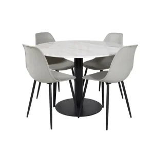 Venture Home Estelle Matgrupp 106 cm Rund med 4 Polar stolar Svart - Möbler Nyhet