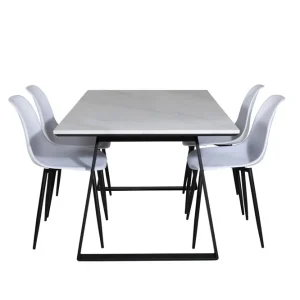 Venture Home Estelle Matgrupp 140 cm Rektangulär med 4 Polar stolar Svart - Möbler Populärt val