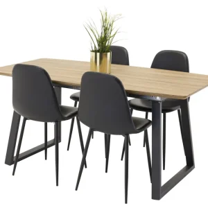 Venture Home Inca Matgrupp 160 cm Rektangulär med 4 Polar stolar Svart - Möbler Kampanj