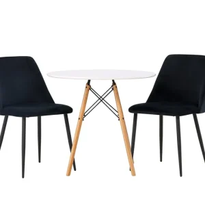 Rabatter Venture Home Danburi Matgrupp 60 cm Rund med 2 Night stolar Svart - Möbler