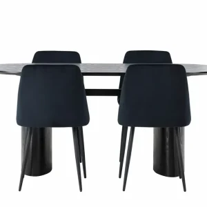Venture Home Isolde Matgrupp 180 cm Oval med 4 Night stolar Svart - Möbler Begränsad tid