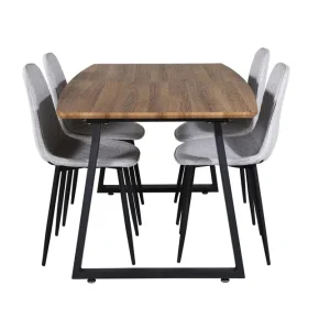 Populärt val Venture Home Inca Matgrupp 160 cm Rektangulär med 4 Polar stolar Svart - Möbler
