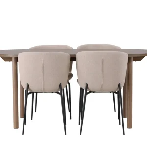 Venture Home Andy Matgrupp 180 cm Oval med 4 Modesto stolar Beige - Möbler Rabatt