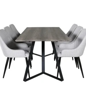 Venture Home Marina Matgrupp 180 cm Rektangulär med 6 Plaza stolar Svart - Möbler Trygg betalning