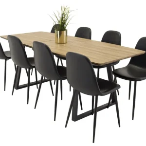 Erbjudande Venture Home Inca Matgrupp 160 cm Rektangulär med 8 Polar stolar Svart - Möbler