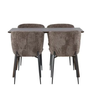 Venture Home Kaseidon Matgrupp 120 cm Rektangulär med 4 Modesto stolar Mörkbrun - Möbler Fri frakt