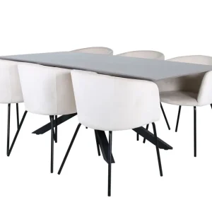 Venture Home Piazza Matgrupp 180 cm Rektangulär med 6 Berit stolar Beige - Möbler Begränsat antal