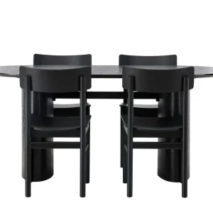 Erbjudande Venture Home Isolde Matgrupp 180 cm Oval med 4 Montros stolar Svart - Möbler