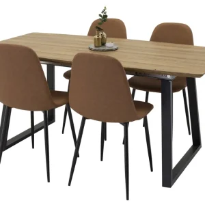 Venture Home Inca Matgrupp 160 cm Rektangulär med 4 Polar stolar Svart - Möbler Endast denna vecka