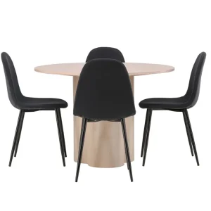 Venture Home Olivia Matgrupp 110 cm Rund med 4 Polar stolar Whitewash - Möbler Billigare