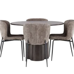 Fynd Venture Home Olivia Matgrupp 110 cm Rund med 4 Modesto stolar Beige - Möbler