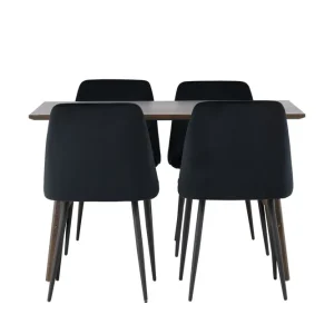 Rabatter Venture Home Kaseidon Matgrupp 120 cm Rektangulär med 4 Night stolar Svart - Möbler