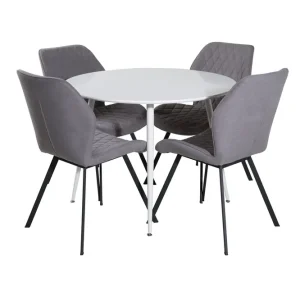 Venture Home Plaza Matgrupp 100 cm Rund med 4 Gemma stolar Svart - Möbler Rea