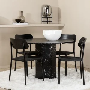 Beställ nu Venture Home Marbs Matgrupp 110 cm Rund med 4 Polly stolar Svart - Möbler