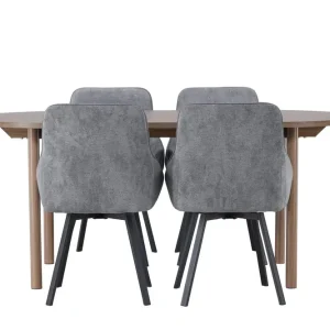 Venture Home Andy Matgrupp 180 cm Oval med 4 Rosie stolar Svart - Möbler Billig