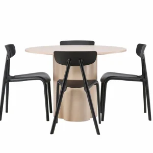 Rabatt Venture Home Olivia Matgrupp 110 cm Rund med 4 Ursholmen stolar Whitewash - Möbler