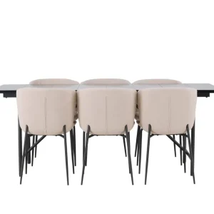 Venture Home Astrid Matgrupp 200 cm Rektangulär med 6 Modesto stolar Beige - Möbler Kundfavorit