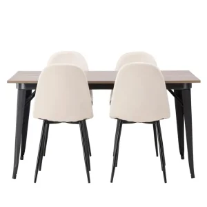 Köp nu Venture Home Tempe Matgrupp 140 cm Rektangulär med 4 Polar stolar Beige - Möbler