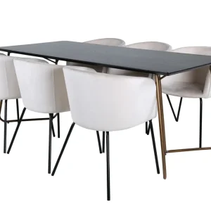 Erbjudande Venture Home Petra Matgrupp 190 cm Rektangulär med 6 Berit stolar Beige - Möbler