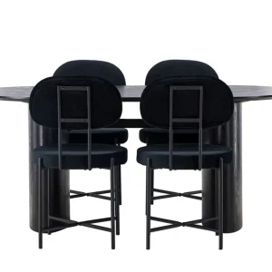 Begränsad tid Venture Home Isolde Matgrupp 180 cm Oval med 4 Stella stolar Svart - Möbler