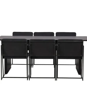 Rabatter Venture Home Vail Matgrupp 200 cm Rektangulär med 6 Richmond stolar Svart - Möbler
