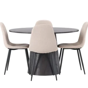 Kundfavorit Venture Home Lanzo Matgrupp 120 cm Rund med 4 Polar stolar Beige - Möbler