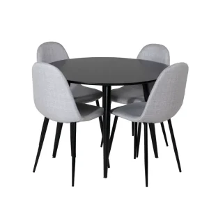 Venture Home Plaza Matgrupp 100 cm Rund med 4 Polar stolar Svart - Möbler Populärt val